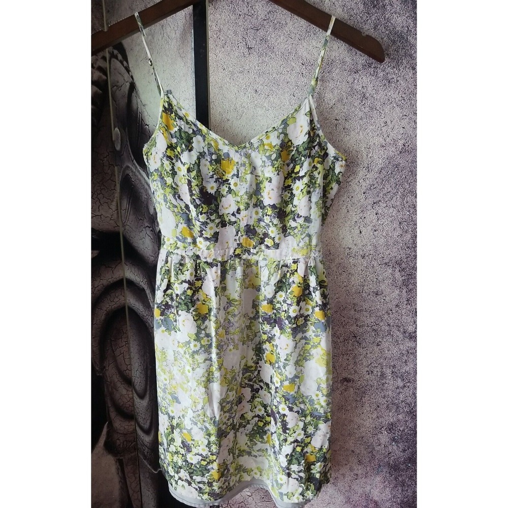 MADEWELL Junior's Spaghetti Strap Sleeveless Floral Print V Neck Dress Size 0